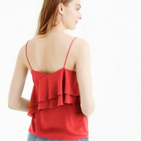 New J. Crew Drapey Ruffle Cami 8 Cool Shadow Blue - Picture 3 of 3